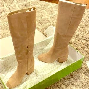 Sam Edelman Oatmeal Suede Knee High Boots